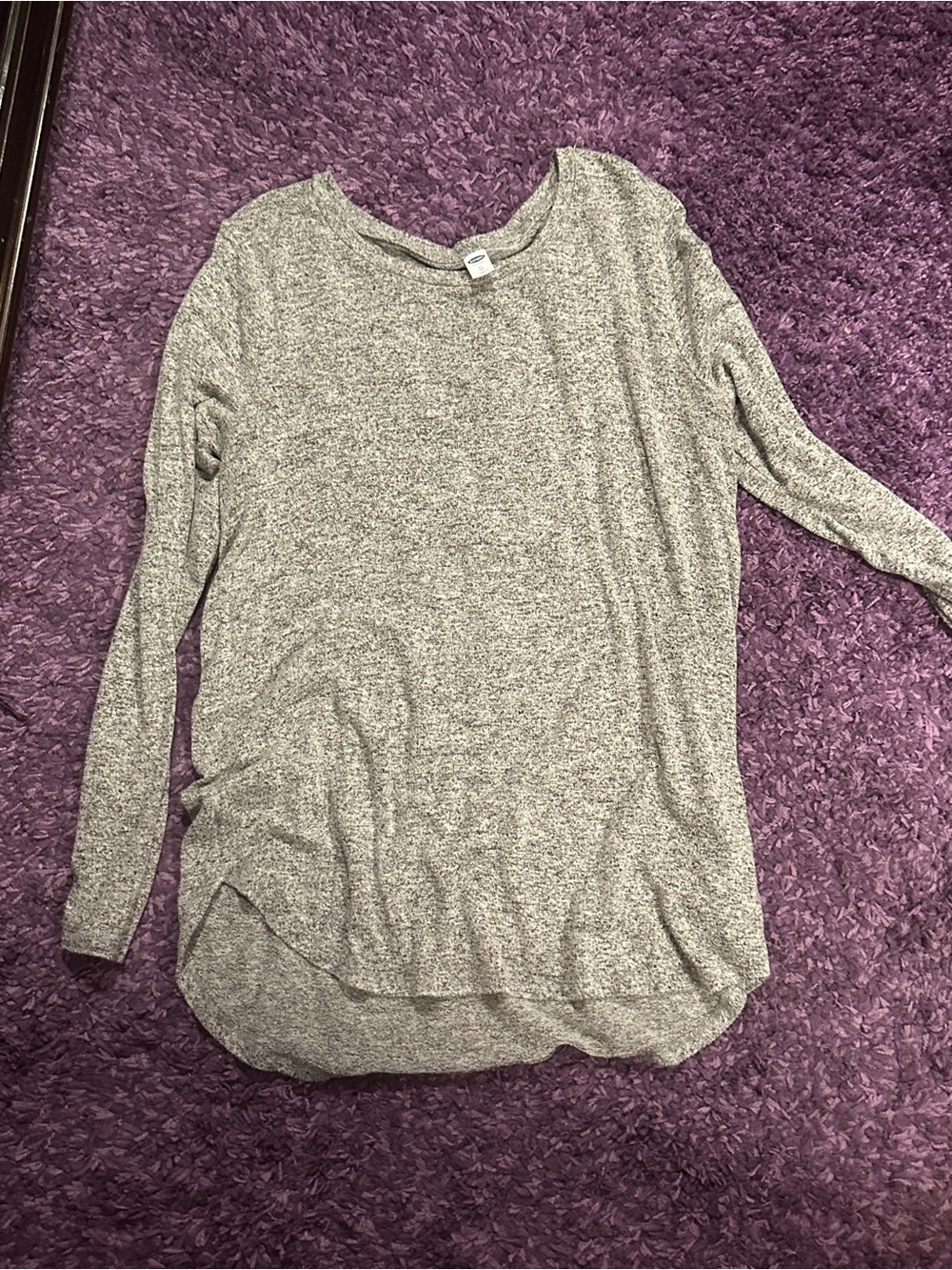 Old Navy XL Light Gray Tweed Long Sleeve Knit Tunic Top